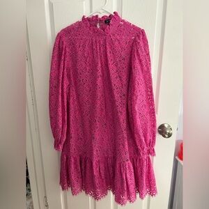 J. Crew Ruffleneck Lace Dress